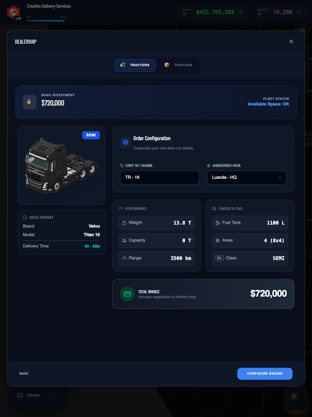 Truck Customization Interface
